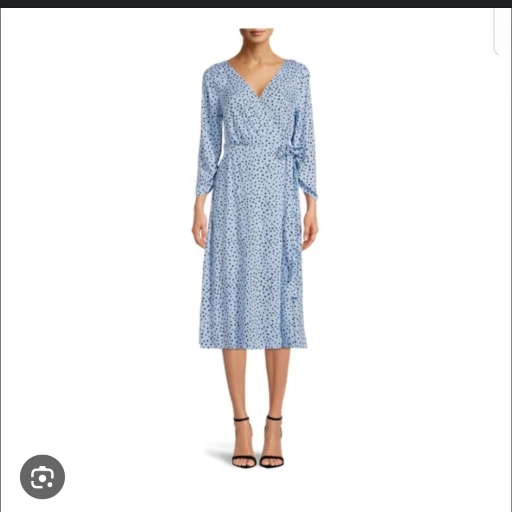 Beachlunchlounge Women's Blue Printed Dress Wrap Dress